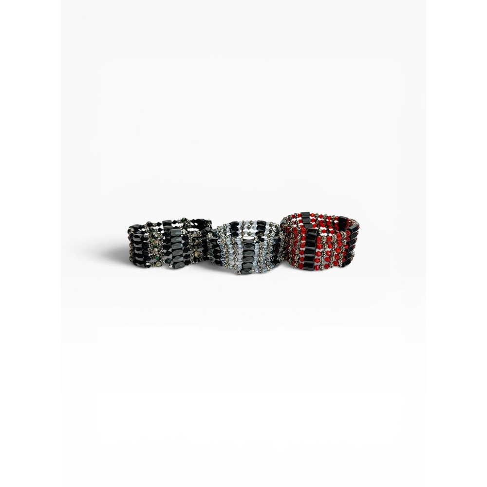 3pc Magnetic Hematite Jewelry Wrap Necklace Bracelet Multicolor Beaded